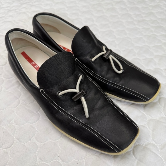 Prada Leather Flats Made in Italy Size 37.5 - Picture 1 of 8